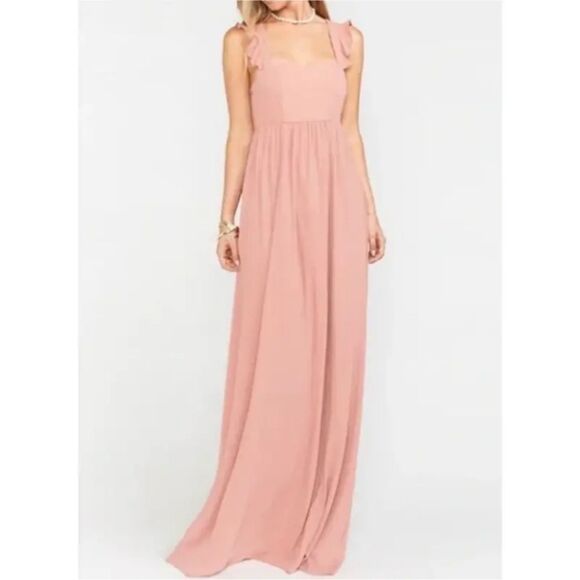 Show Me Your Mumu June Rustic Mauve Crisp Bridesmaids Maxi Dress XL - Picture 3 of 9